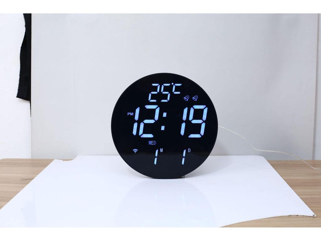 Bluetooth RGB Color-Changing Wall Clock: Auto Time Sync, Multifunctional Alarm, Perpetual Calendar, Daylight Saving Adjustments.