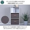 YAMAZEN Storage Boxes, Set of 2, Wooden Handles, Linen-like Fabric Front, Compatible with Color