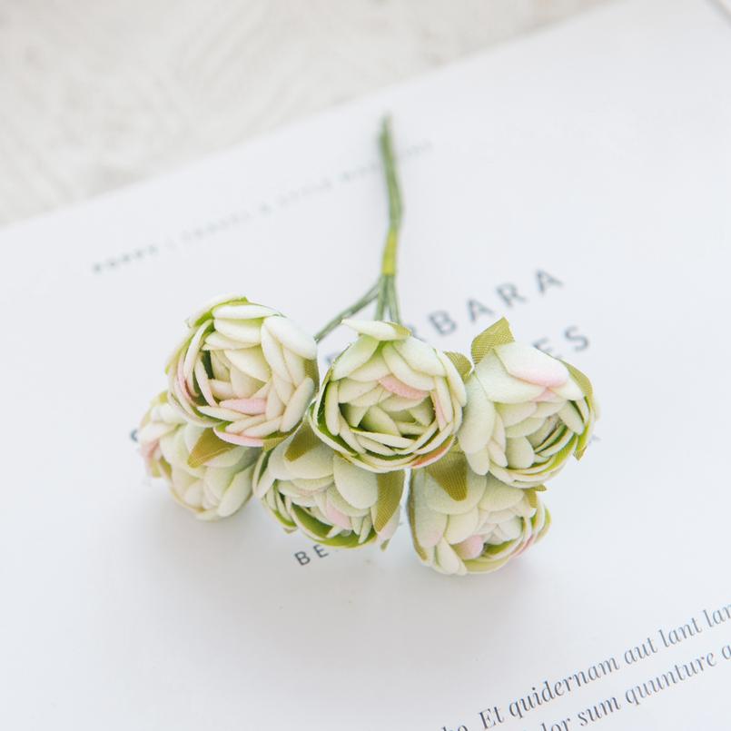

6/18PCS Artificial Flowers Foam Mini Roses Bouquet Home Garden Decoration New Year Garland Handmade Festival Wedding Accessories 1 bundle(6 Pieces) зелёный