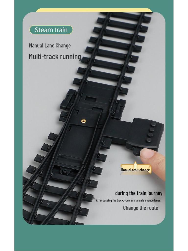 Electric Train Track Set with Sound, Light, and Steam Effects - Retro Style Toy