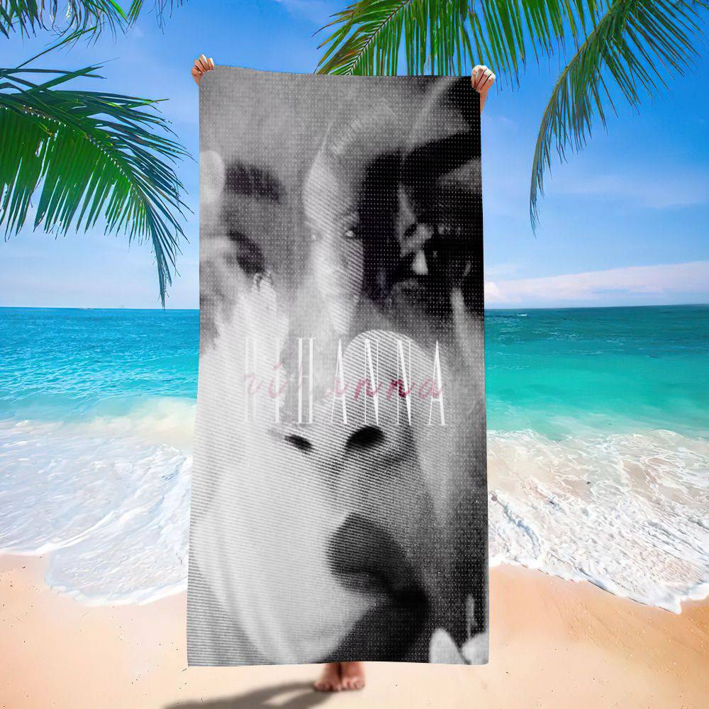 Singer R-Rihanna Microfiber Printed Beach Towel Mountain Climbing Yoga Beach Swimming Running Absorbent Soft Towel