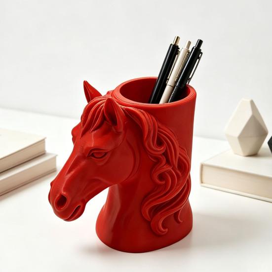 Portapenne a Testa di Cavallo Stampato in 3D Organizzatore da Scrivania Pratico per Matite Pennarelli Decorazione Creativa per Ufficio Casa Regalo Unico per Studenti