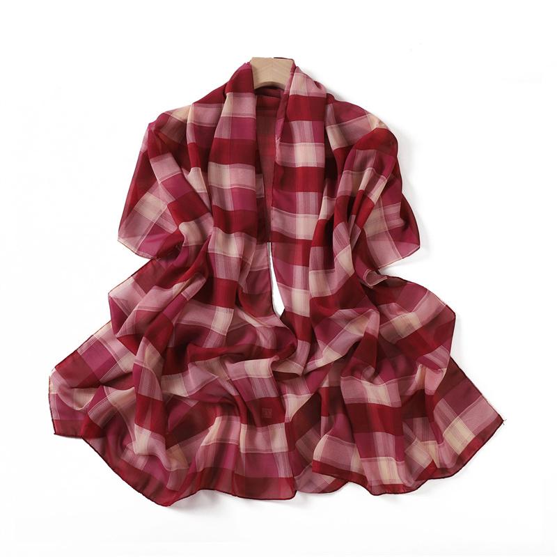 175*70CM New Plaid Print Islam Long Chiffon Scarf Wrapped Scarf Muslim Women's Hijabs Shawl Ramadan Female