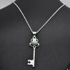 Collana con ciondolo a forma di chiave in argento sterling 925 massiccio Larimar, collana di design fatta a mano, regalo di nozze, gioielli con ciondolo in argento