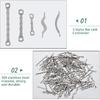 DICOSMETIC 150Pcs 5 Styles Bar Links Connectors Stainless Steel Twisted Bar Link Charms 10/15/20mm 2-Hole Stick Strip Connectors Earrings Connector