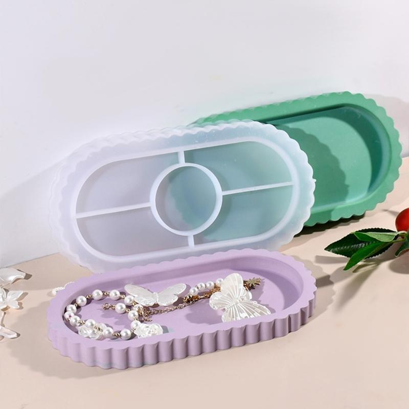 Artistic Large Oval Tray Mould In Sturdy Silicone Mould Craft Supplies for Stylish Resin and Concrete Creation China Mainland