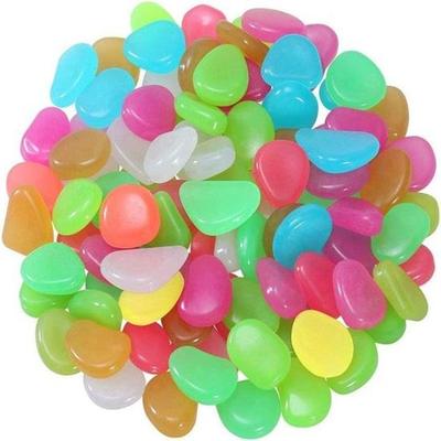 200 Pièces Radium Brillant Pierre Aquarium et Vase Remplisseurs Galets pour Jardin Maison Dans l'Obscurité Lumineux Pas Nuit Roches Ensemble Décoration
