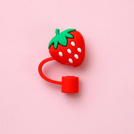 

Соломенная заглушка, интернет-красный, соломенный чехол, пыленепроницаемый соломенный чехол, силиконовая соломенная крышка для милых девушек, присоска для пищевого чая с молоком толщиной 8 мм. красный