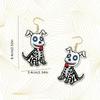 Cross-border new skeleton dog earrings gothic horror style flat acrylic Halloween animal earrings ornaments