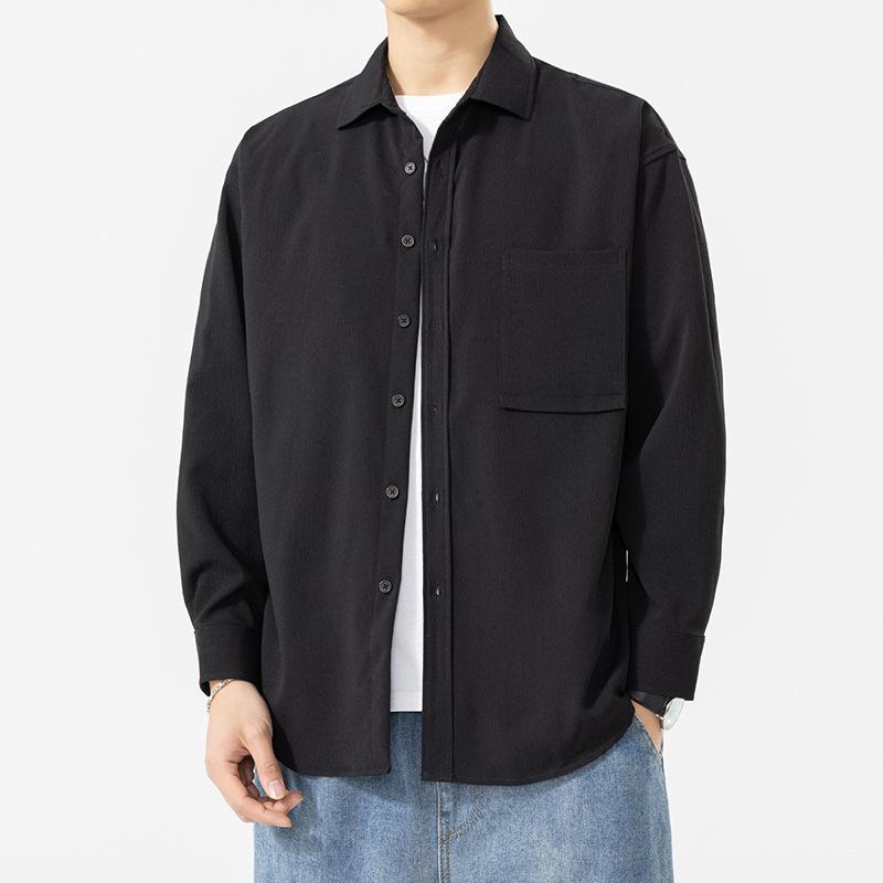 Spring and Autumn New Men's Long-sleeved Shirts, Men's Trendy Loose Casual Versatile Shirts, Jackets and Coats for Men