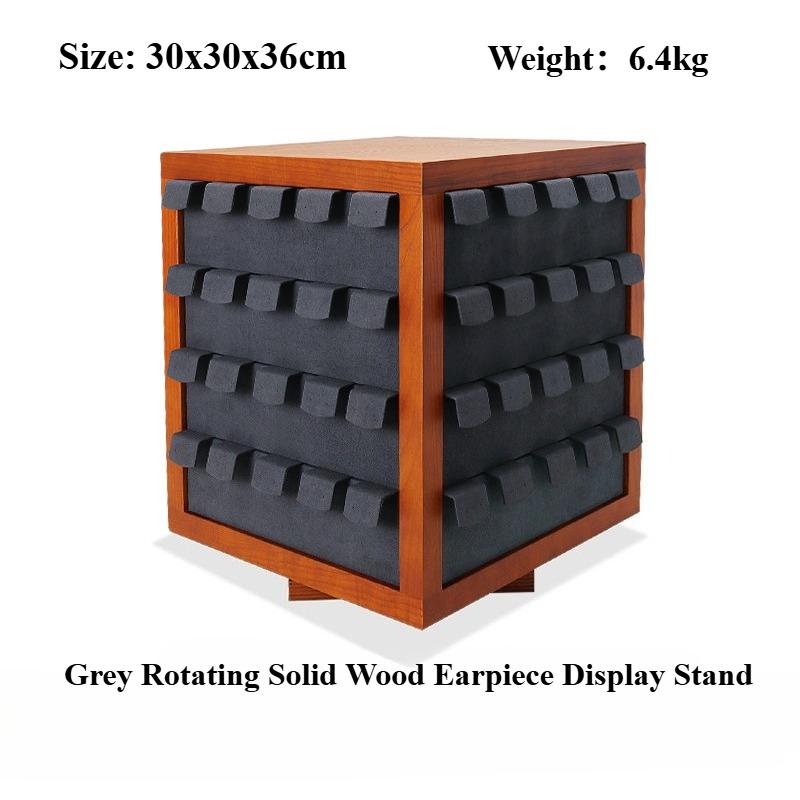 

Solid Wood Jewelry Display Stand Rotating Earrings Display Tool Live Streaming Women Earrings Display Packaging Accessories серый
