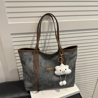 Retro Large-capacity Tote Bag Women's New Fashionable Textured Shoulder Bag Simple Work Commuter Bag