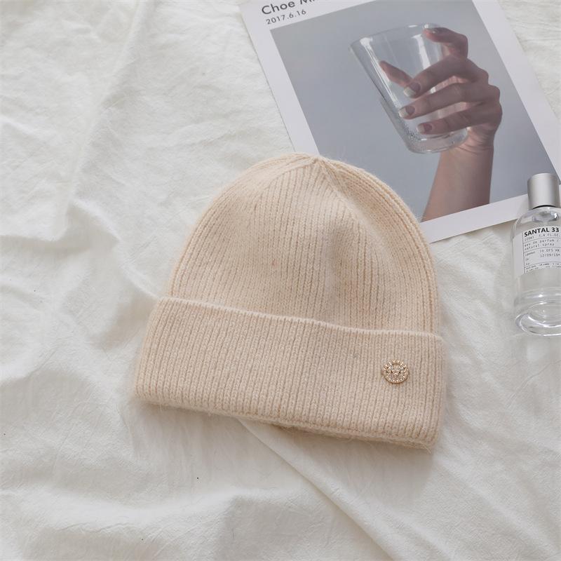 Knitted Hat  Thickened for Autumn and Winter To Make The Face Look Better Small Ear Protecting Couple's Versatile Pullover Hat Woolen Hat