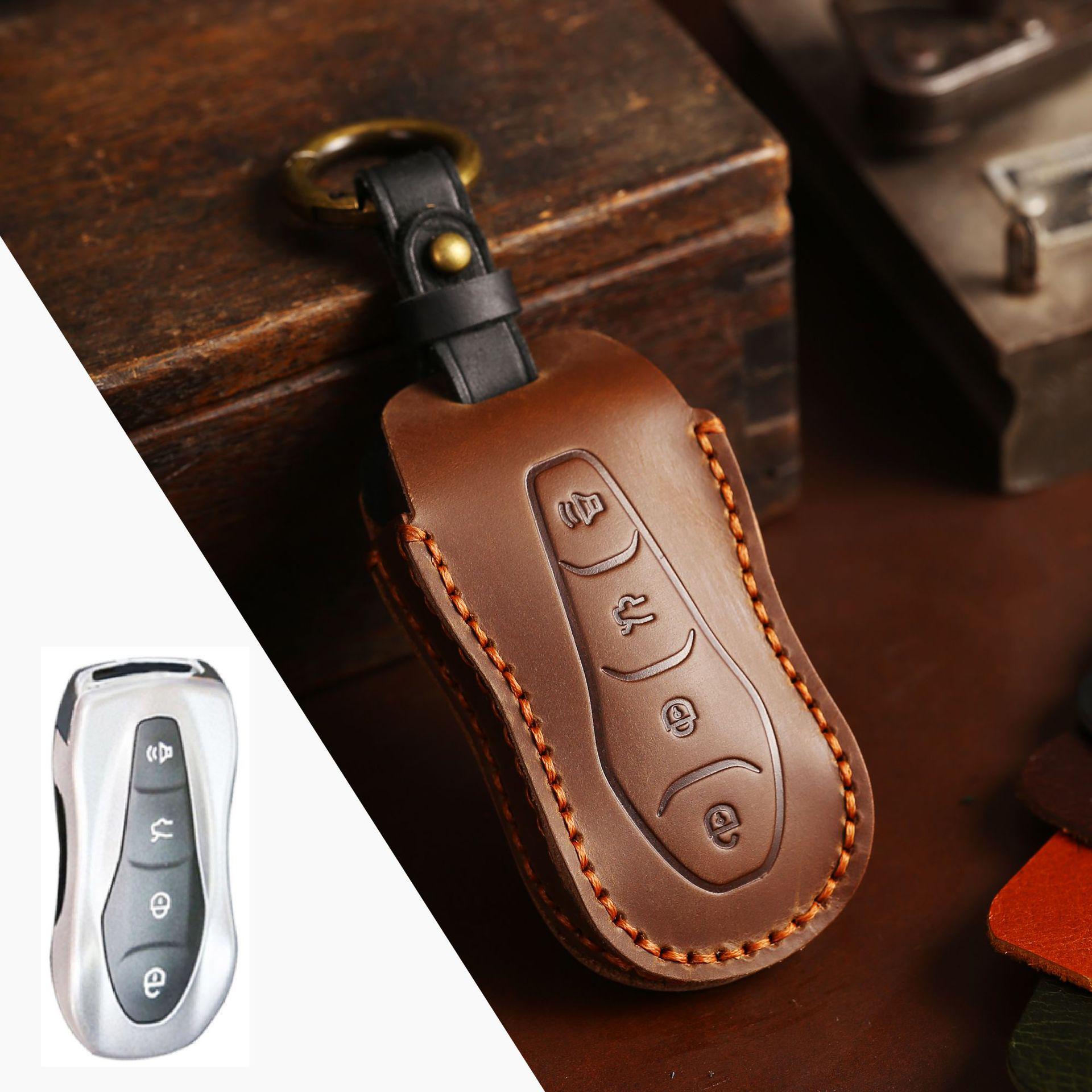 

Geely Compatible Crazy Horse Leather Key Cover for Boyue, Dihao, Borui, Xingyue, Binyue, Binrui