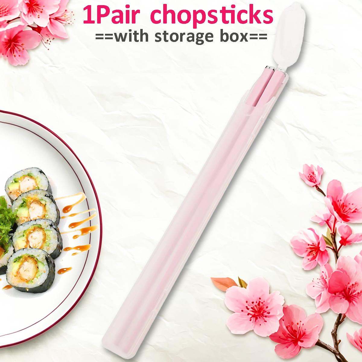 

1 Pair of Chinese Reusable Chopsticks with Box розовый