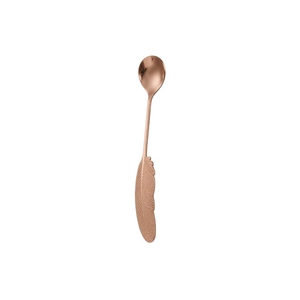 304 Stainless Steel Feather Handle Coffee Spoon Dessert Spoon Durable Flatware Tableware for Kitchen Dining and Beverage Use