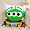 Anime Squeeze Toy Aliens Pillow Case Natural Linen DoubleSided Printing Sofa Home Decor Cushion Cover