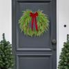 Yousheng 16 Inch Real Touch Norfolk Pine Christmas Wreath for Front Door Faux Cedar Greenery Wreath with Pine Cones And Bows for Wall Window Farmhouse