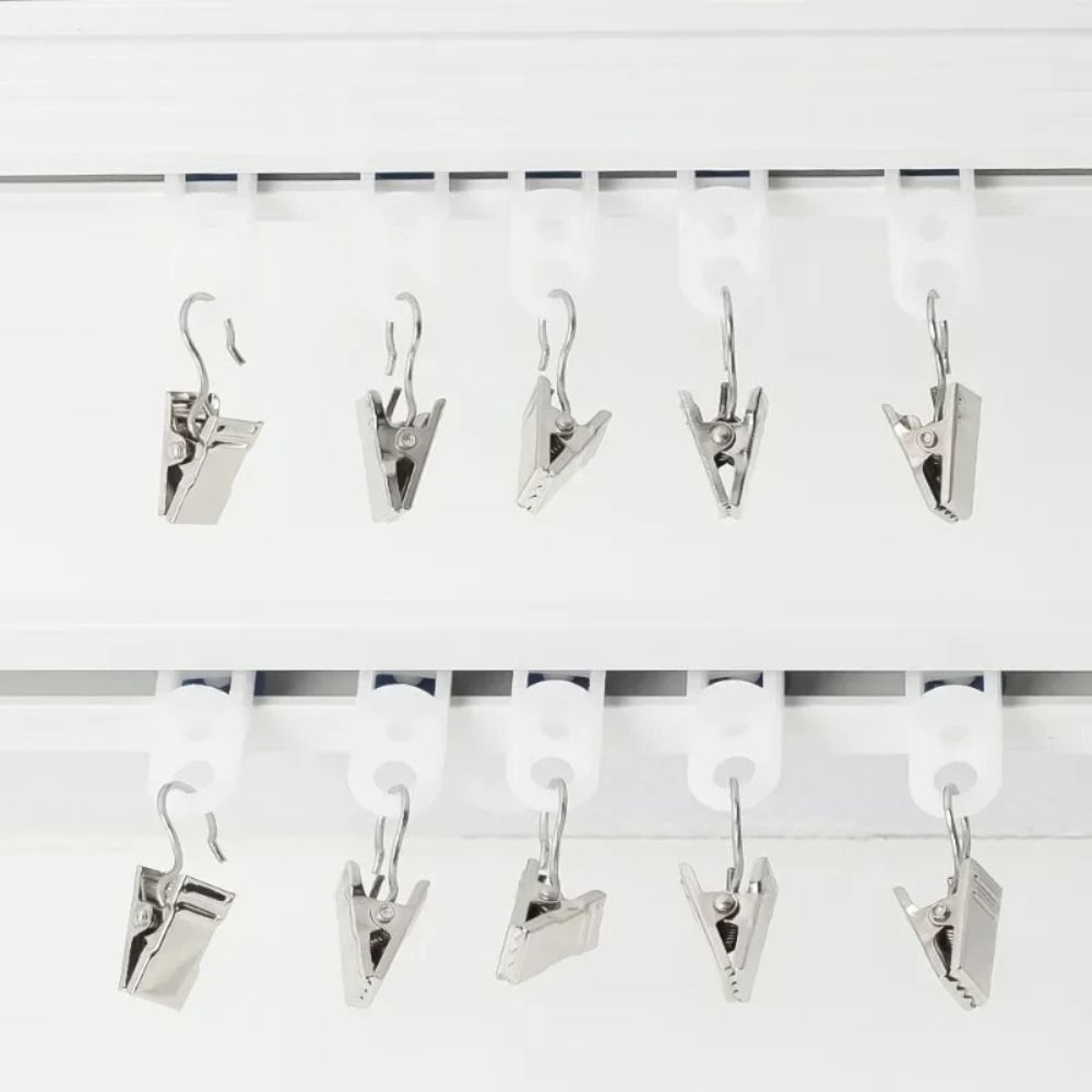 100Pcs Stainless Steel Drapery Crocodile Clip Hanging Drapes Clamp  Display Photos