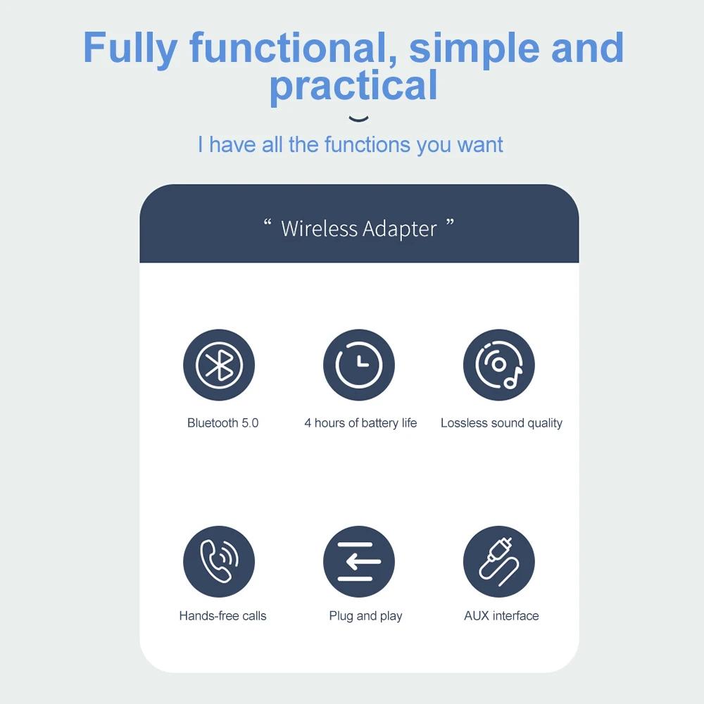 Bluetooth 5.0 Sender Empfänger 2 in 1 Drahtloser Adapter 3,5mm Audio AUX Adapter Für Auto Audio Musik Aux Freisprech Headset