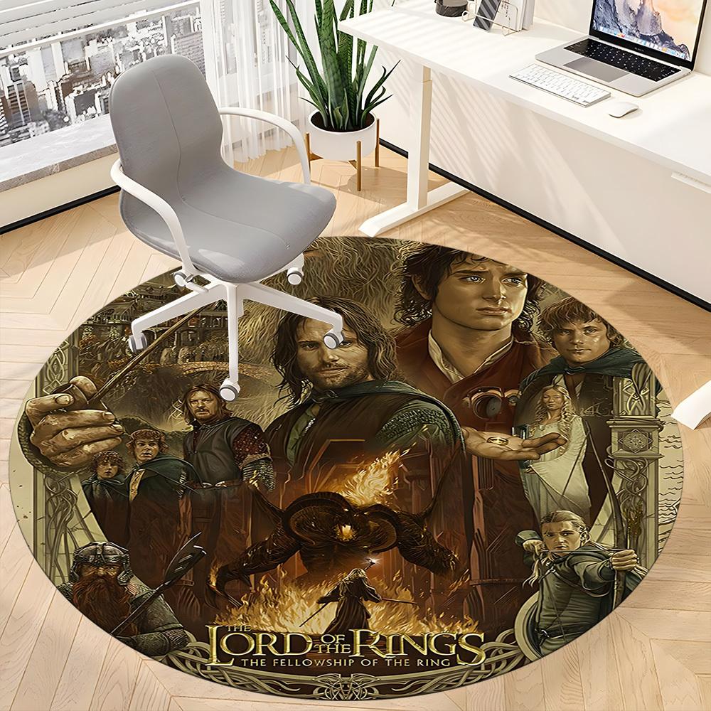1pc The Lord of the Rings Office Round Area Rug, Under Office Chairs Bedroom Living Room Home Decor, Room Deco, Available in Various Sizes