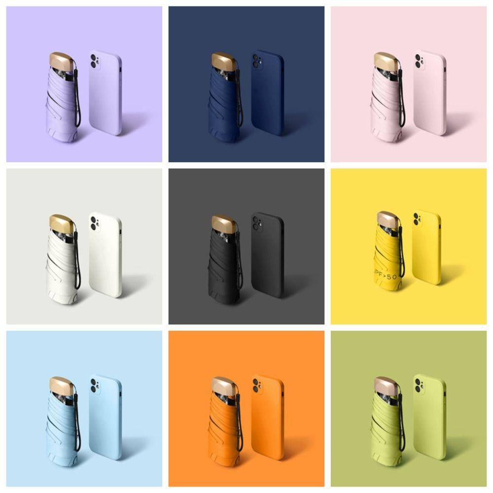 Mini Flat Five Fold Six Bone Umbrella Anti-UV Folding Sun Umbrella  Outdoors