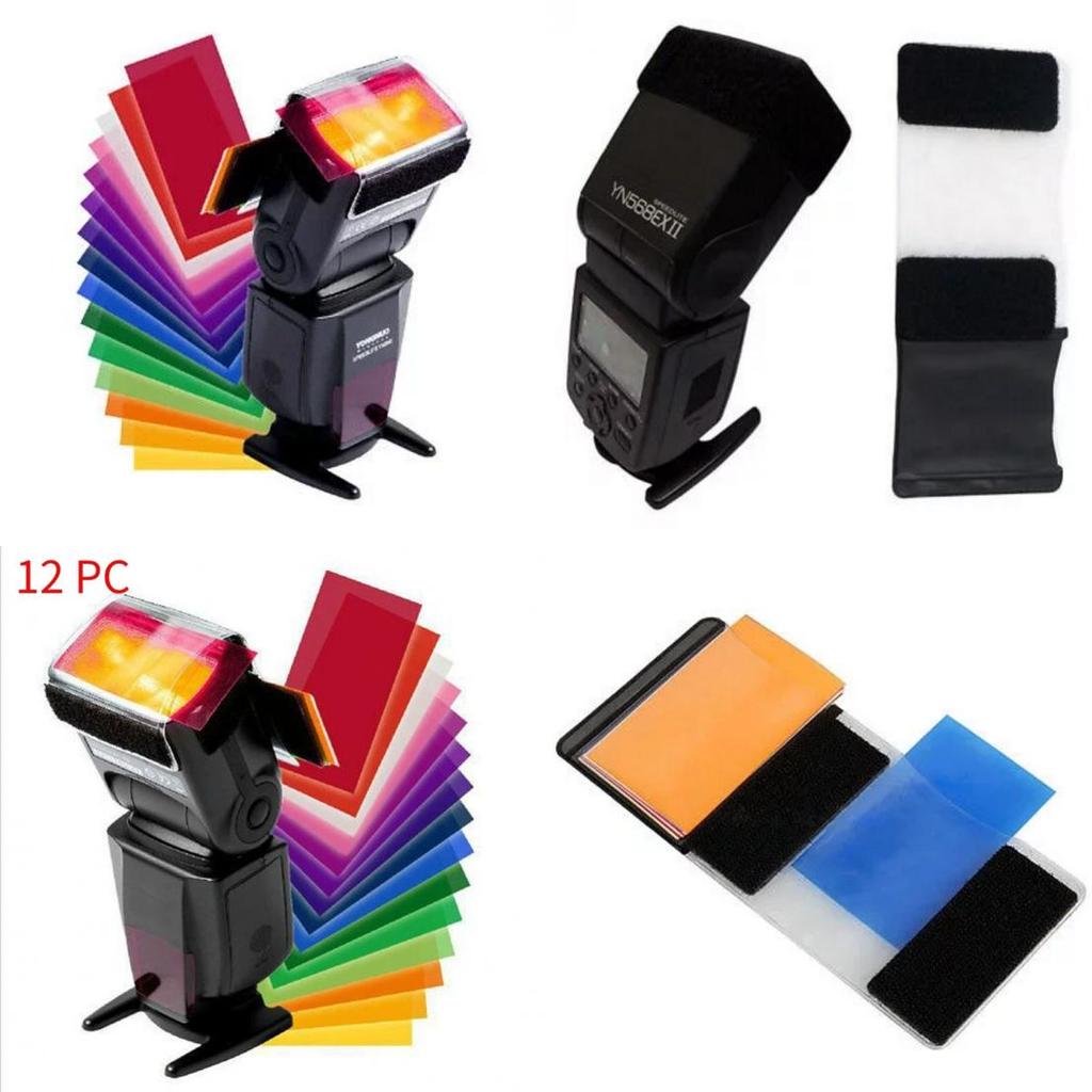 Camera Flash Light Color Filter Set With Storage Bag For Photography Enthusiasts
