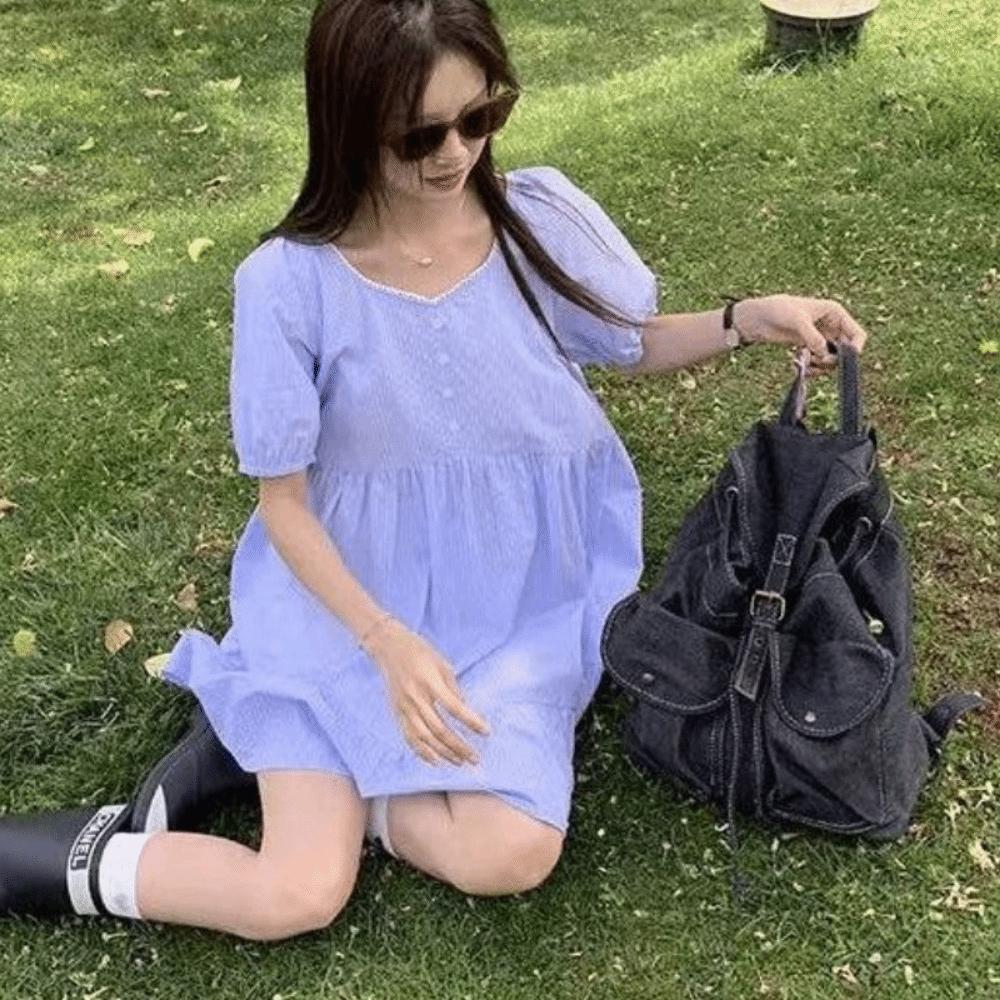 Vintage Shoulder Bag Canvas Travel Bag Lightweight Denim Backpack  School