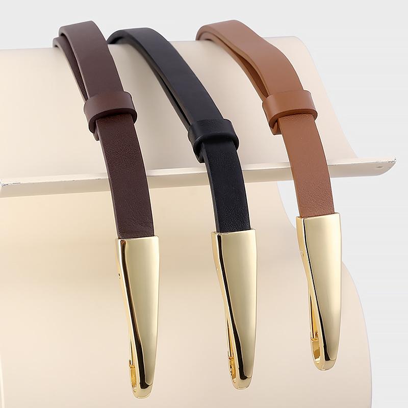 Niche Design High-End First-Layer Cowhide Belt Women'S Light Luxury Elegant Simple Decorative Dress Belt