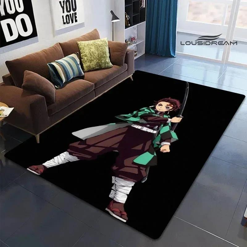 Demon Slayer Printed Carpet for Living Room Decoration Japanese Anime Bedroom Area Rug Non-slip Home Bathroom Floor Mat