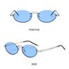 Gradient Lens Oval Sun Glasses Metal Gradient Glasses Retro Frameless Shades  for Women & Men