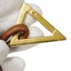 Used 11897 Triangle Key Ring 619100 V0050 2650 7950 Current Logo Ring Charm Intrecciato Brown Unisex from Japan