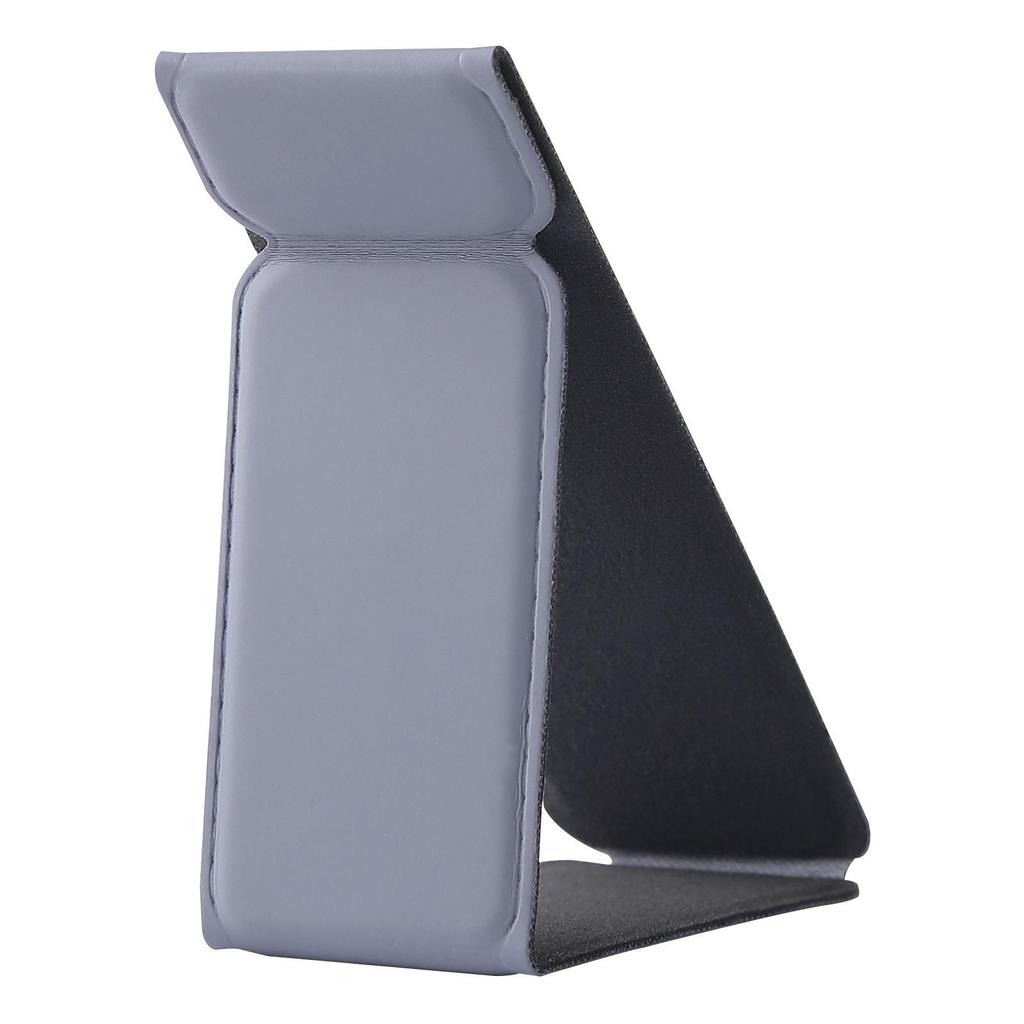 Support de téléphone adhésif compact en cuir - Pliable, Couleur unie, Ajustement universel