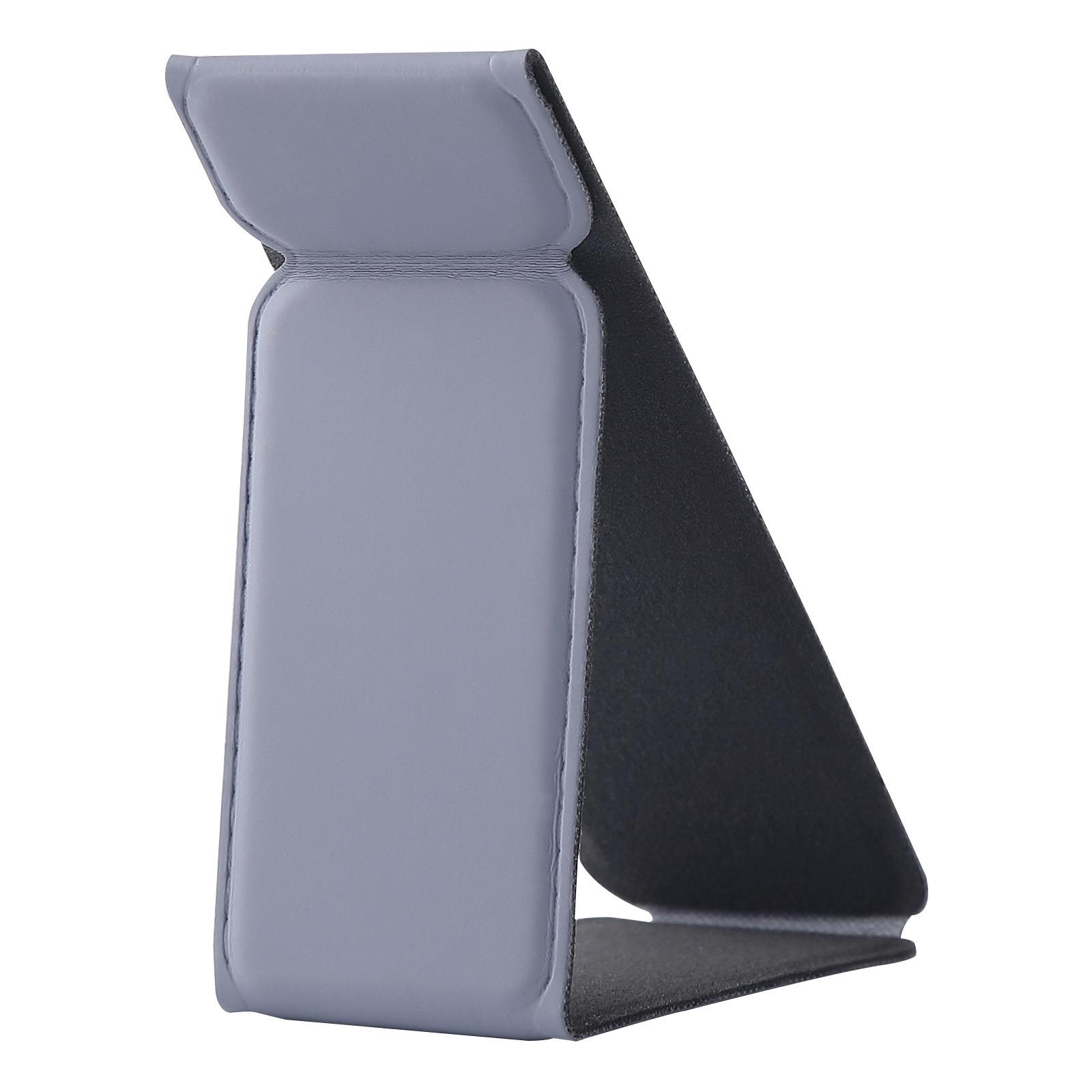 

Compact Leather Adhesive Phone Stand - Foldable, Solid Color, Universal Fit Lazy Stand сірий колір