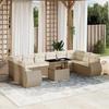 VidaXL Garden Lounge Set 11 Pcs with Beige Cushions Wicker 3268778
