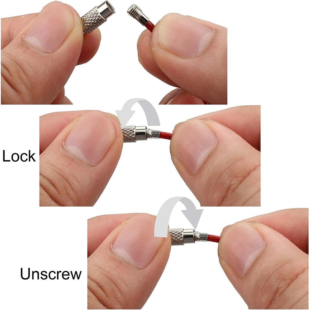 10-100 Stück Edelstahl Draht Schlüsselring Schlüssel Schlüsselanhänger Kreis Seil Kabel Schlaufe Outdoor Camp Gepäckanhänger Schraubverschluss Gadget