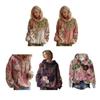 Vintage Bohemian Floral Hoodie Women's Oversized Sweatshirt Casual Long Sleeve Pullover with Pocket Art Print Hooded Tops