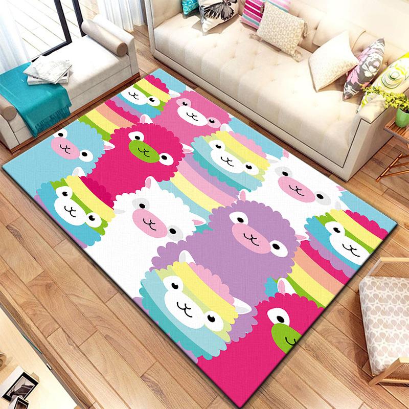 Teppich mit Cartoon-Spleißtieren, groß, Teppich für Wohnzimmer, Schlafzimmer, Sofa, Dekoration, Fußmatte, Küche, rutschfeste Bodenmatte, Picknick
