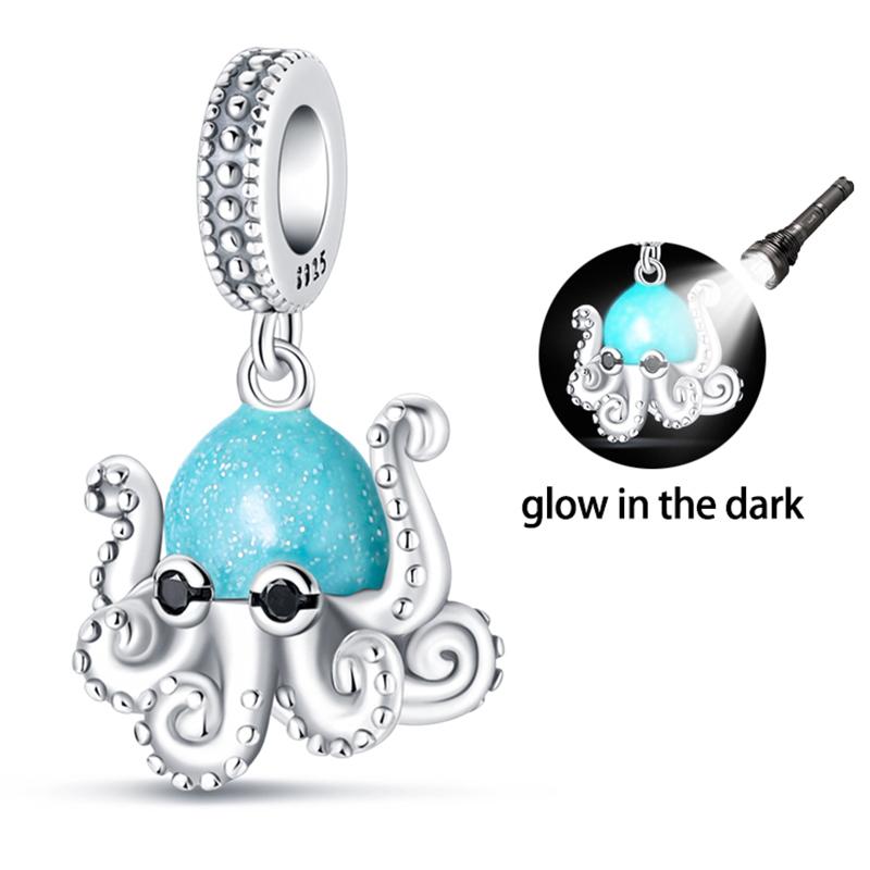 Fashion 925 Silver Summer Ocean World Series Sea Turtle Starfish Crab Octopus Charms Beads Fit 925 Bracelet DIY Jewelry