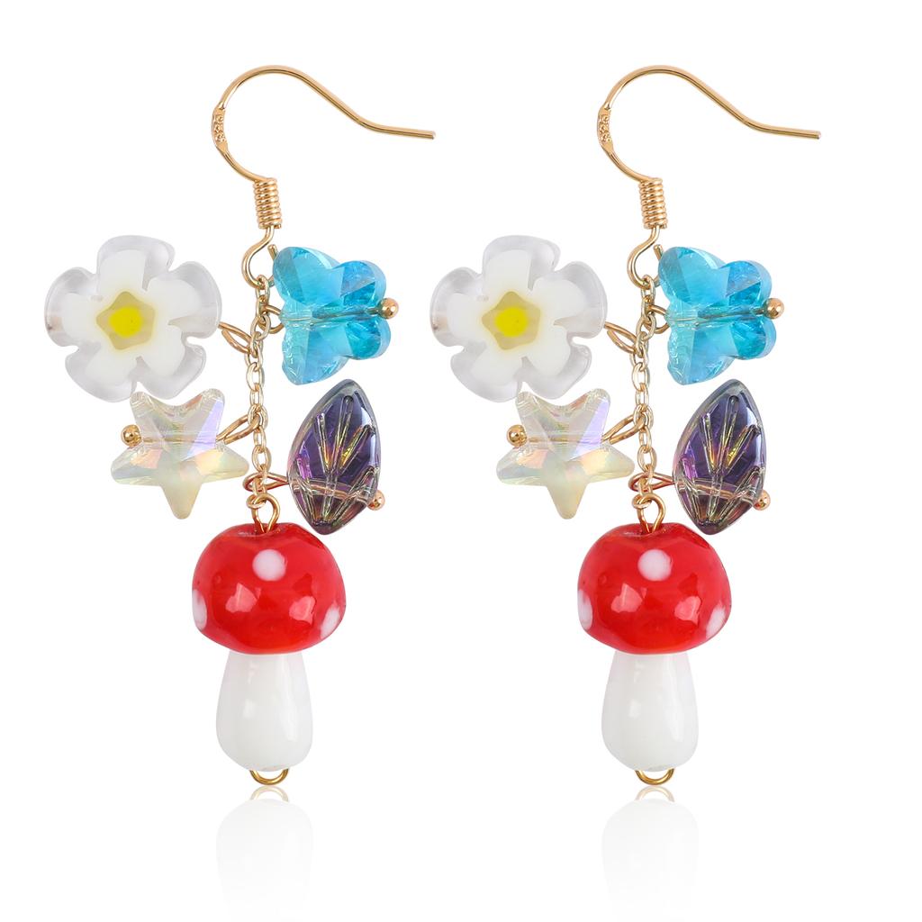 Makersland Vintage Mushroom Earrings Acrylic Irregular Jewelry Accessories Girls Gifts Geometric Earrings for Women