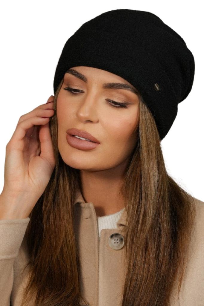Women' Winter Wool Hat, Black, Kamea-Krokus