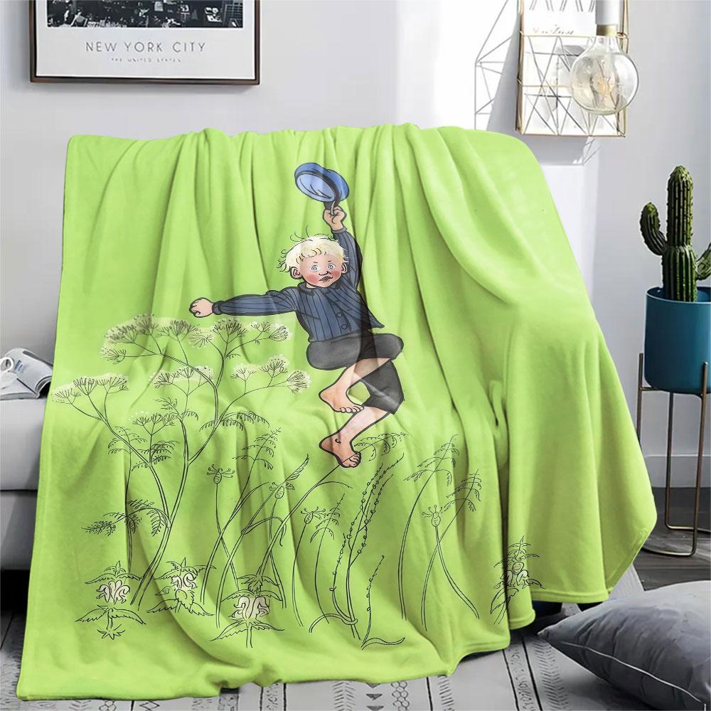 Emil of Lonneberga Art Printed Flannel Blanket, soft throw for bedroom sofa, washable, fan merchandise, great gift.