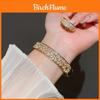 Elegante Bracciale Geometrico a Doppio Strato con Placcatura Oro e Argento per Accessori Donna