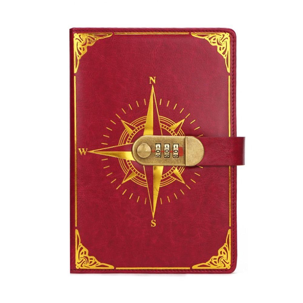 Diary Password Lock Notebook A5 Vintage Codebook Creative Retro Notebook  Student