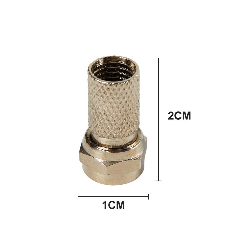 10 Pcs Metal Twist On Rg6 F Type Coaxial Cable Connector Plugs For Tv Satellite