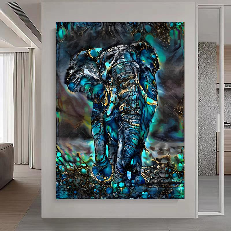 Abstract Elephant Lion Canvas Painting Wall Art Tiger Leopard Animal Posters and Prints for Living Room Home Decoration Cuadros