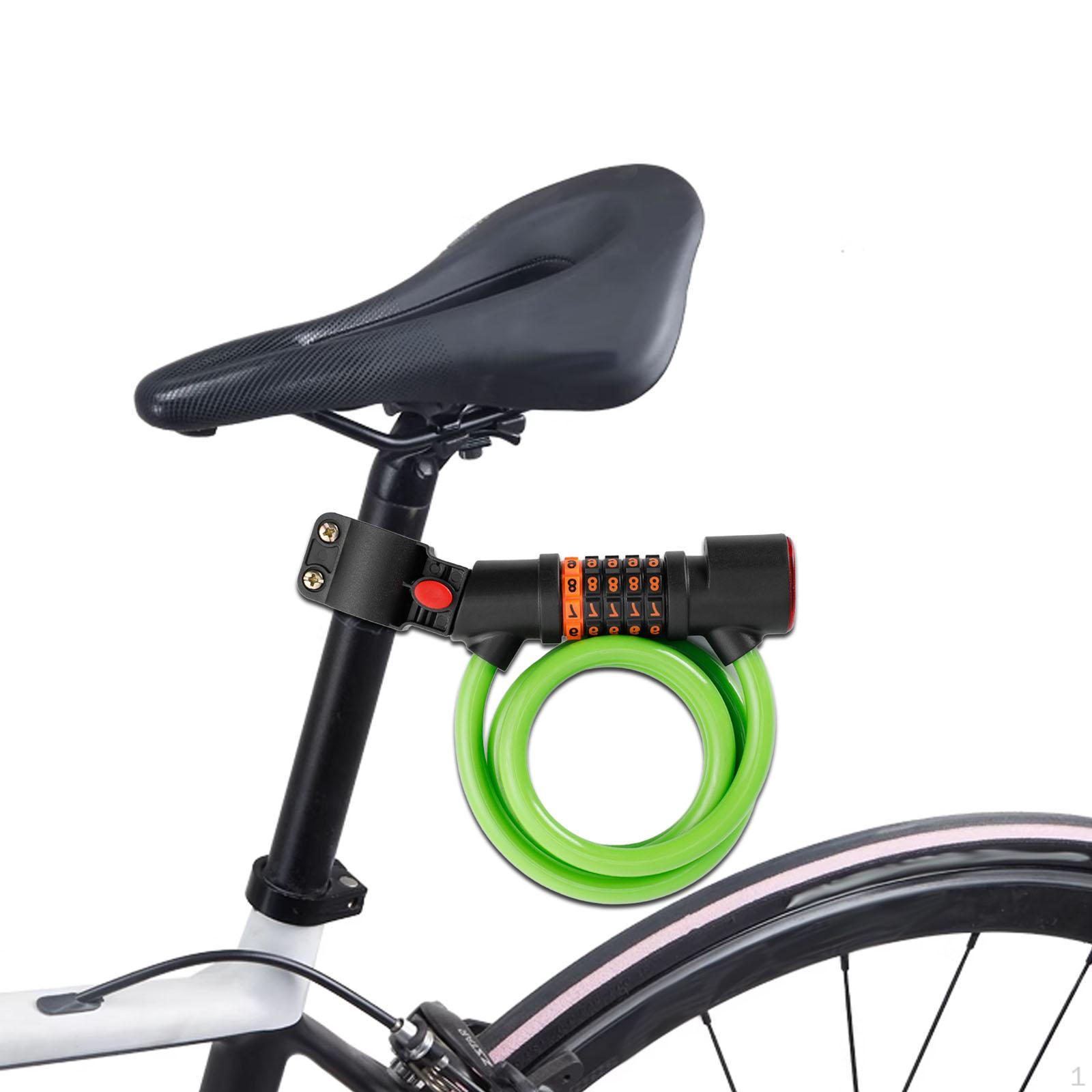 

5 Digit Combination Bike Lock Cable Biking Accessories for Trip 1.2m_Green