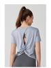 Women's Cross-Border Yoga T-Shirt - Lightweight, Breathable, Short Sleeve, Hollow Back, Perfect for Dance, Fitness, Running.