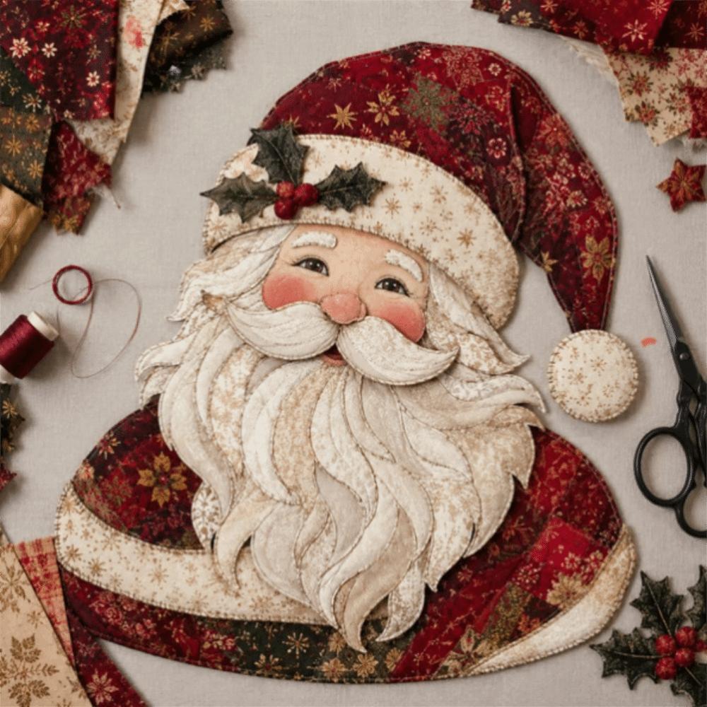 Pre-cut Fabric Christmas Patchwork Art Painting Kit Christmas Tree Patchwork Fabric Kit Friend