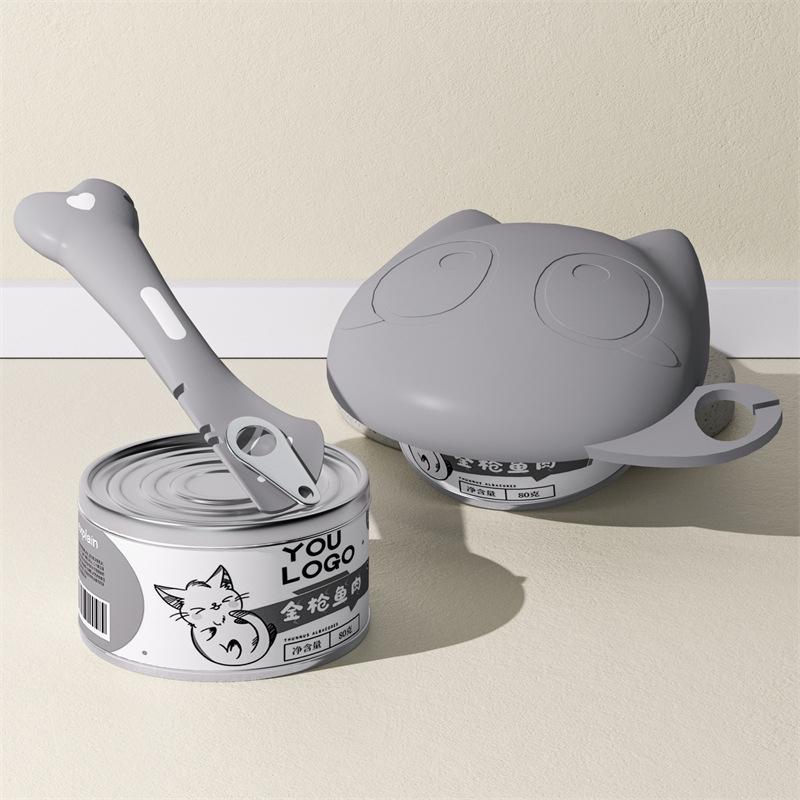Multifunctional Pet Canned Spoon Can Opener Puppy Feeding Mixing Wet Dry Scoop Reusable Sealing Cover Food Storage Accessory